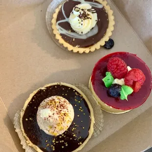 a variety of desserts