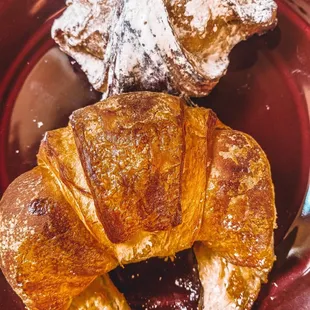Cream cheese croissant and buttery croissant