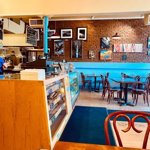 the interior of a cafe