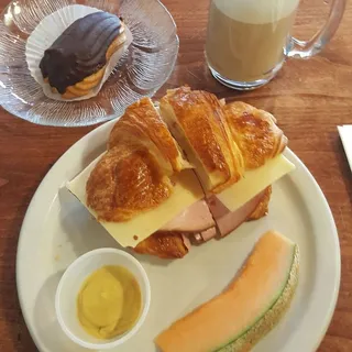 Ham and Swiss Croissant Sandwich