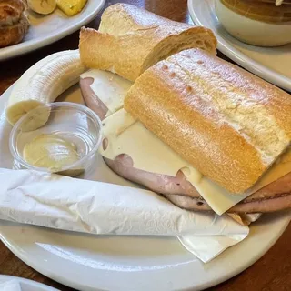 Turkey and Swiss Baguette Sandwich