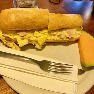 Scrambled Eggs Baguette Sandwich