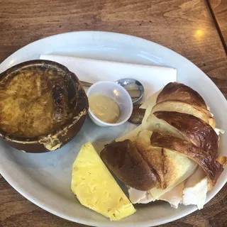 French Onion Soup and Turkey and Swiss Sandwich Combo