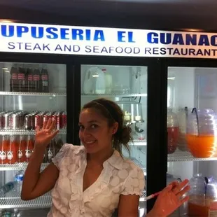 a woman in a restaurant