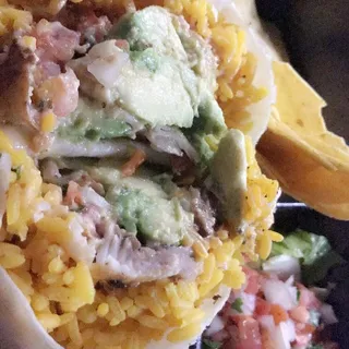 Mahi garlic avocado burrito