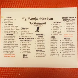 Nuevo menu