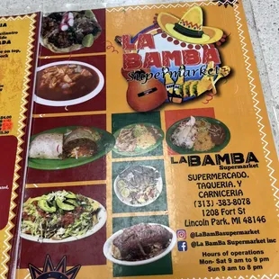 menu