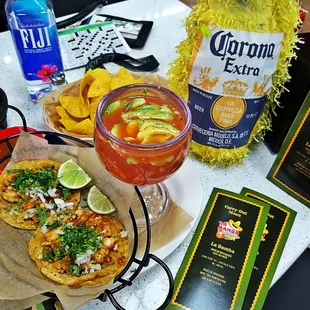 drink, tacos