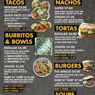 This is our most up to date menu. 2019/2020.