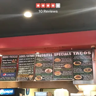 Updated menu! As of August 2018...