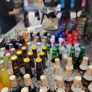 a variety of bottles