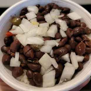 Side of black beans &amp; white rice
