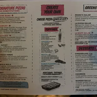 Takeout menu