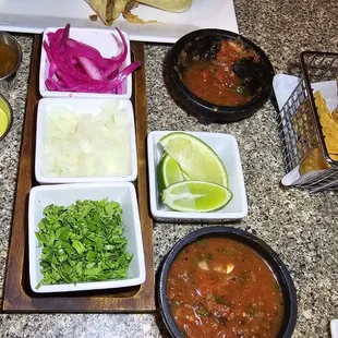 a variety of mexican food