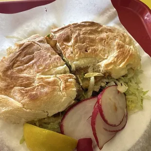 Carnitas Torta, highly recommended! About $15 with a drink....they have PIBB!