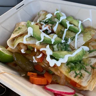 Shrimp fajita quesadilla