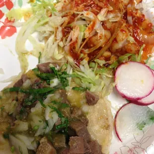 Lengua &amp; Shrimp taco