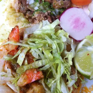 Shrimp &amp; Carnitas tacos