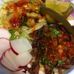 Shrimp &amp; Carne Asada Tacos