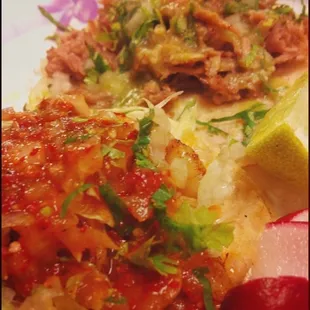 Shrimp &amp; Carnitas tacos