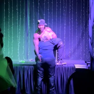 a man standing on a stage