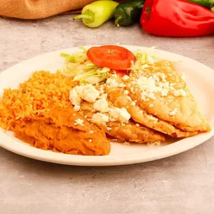 a plate of mexican food