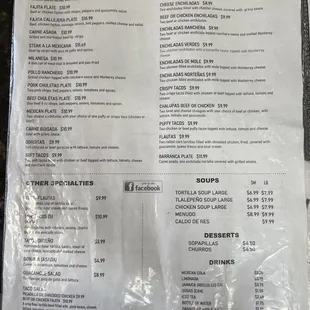 Menu picture update August 2022