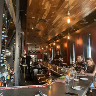 Indoor seating and bar