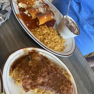 Chile Relleno and crab enchiliadas