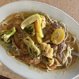 Shrimp Scampi sub grilled chicken add veggies
