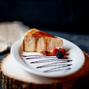 a slice of cheesecake on a plate