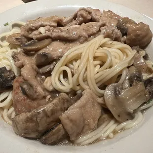 Yum0! Veal scaloppine.