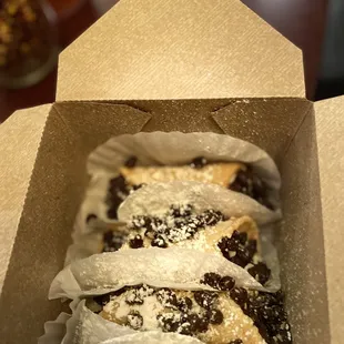 A picture of 3 Mama Kitty&apos;s Mini Cannolis which we got 4 of! LOVE THEM!