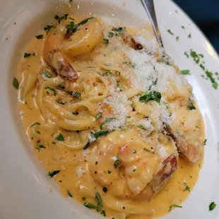 Fettuccine Vodka Con Gamberi