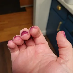 Nail dip left on my fingers.