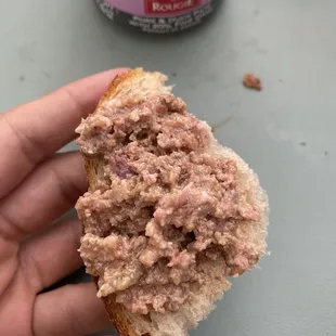 Pork and Duck pâté from the shelf stable area