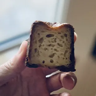 Cross section of canele de Bordeaux (this is such a heavenly treat; perfect with coffee or tea)