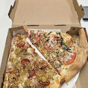 Pepperoni with cutlet slice and a tomato slice