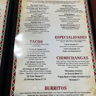 the menu