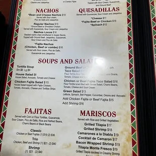 the menu