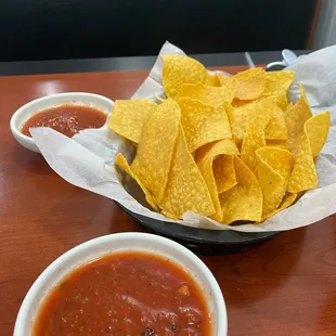 Traditional chips and salsa.