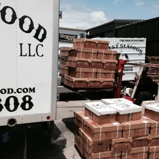 a truck loaded with boxes