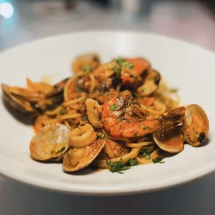 Spaghetti alla Pescatora con Gamberetti