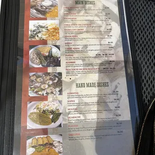 Main dishes Menu
