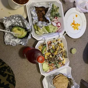 a table full of food