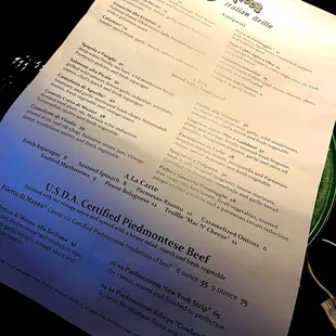 menu