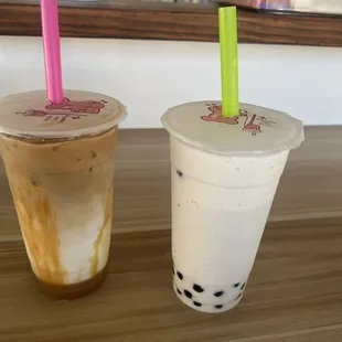 Iced caramel macchiato and coconut smoothie delicious!