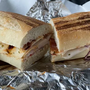 45. Southwestern Sub, Turkey, Bacon, Jalapeno Peppers, Colored Peppers, Tomato, Onion, Hot Sauce, Cajun Mayo, Jack Cheese