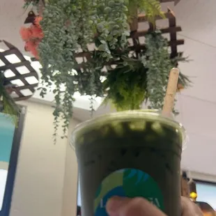 Strawberry  purée Matcha