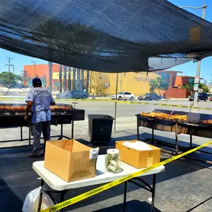 The "Grill Master" at work!  La Bodega Market - Long Beach, CA